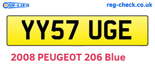 YY57UGE are the vehicle registration plates.