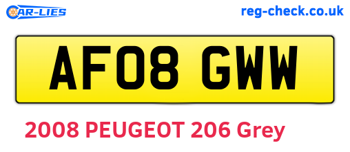 AF08GWW are the vehicle registration plates.