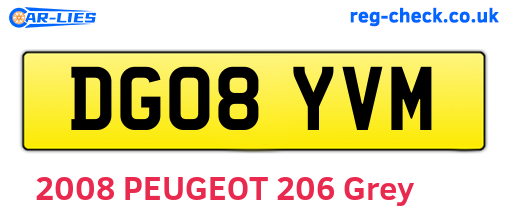 DG08YVM are the vehicle registration plates.