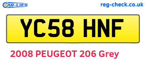 YC58HNF are the vehicle registration plates.