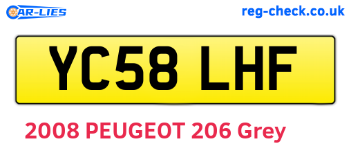 YC58LHF are the vehicle registration plates.