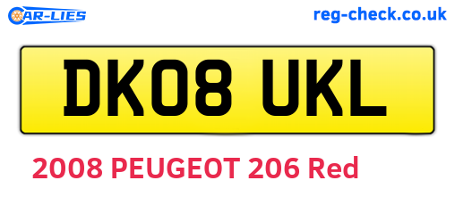 DK08UKL are the vehicle registration plates.