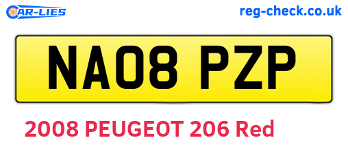 NA08PZP are the vehicle registration plates.