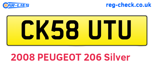CK58UTU are the vehicle registration plates.