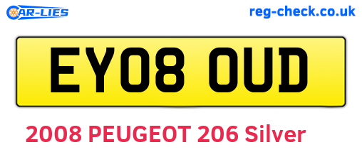 EY08OUD are the vehicle registration plates.