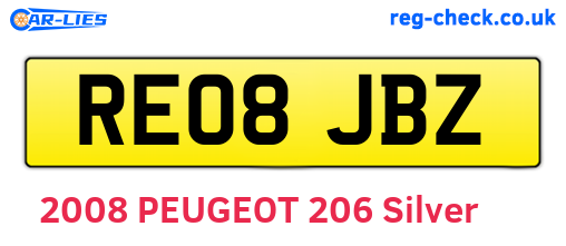 RE08JBZ are the vehicle registration plates.