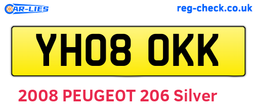YH08OKK are the vehicle registration plates.