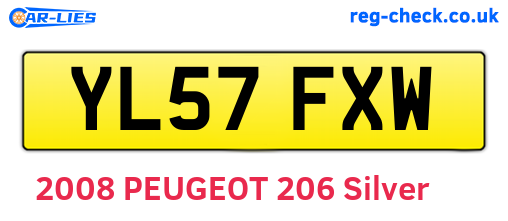 YL57FXW are the vehicle registration plates.