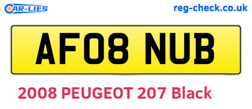 AF08NUB are the vehicle registration plates.