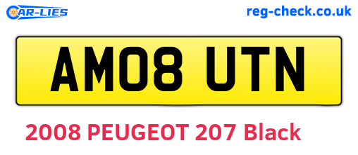 AM08UTN are the vehicle registration plates.