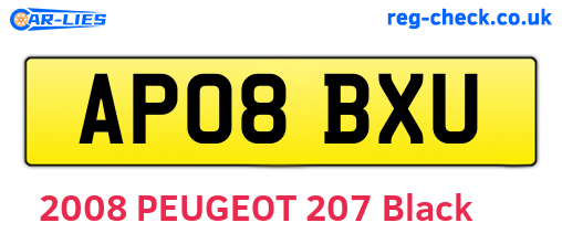 AP08BXU are the vehicle registration plates.