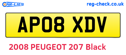 AP08XDV are the vehicle registration plates.