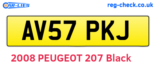 AV57PKJ are the vehicle registration plates.