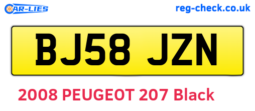 BJ58JZN are the vehicle registration plates.