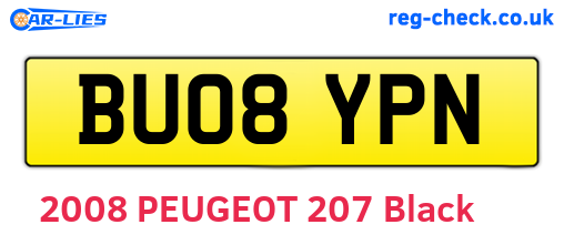 BU08YPN are the vehicle registration plates.