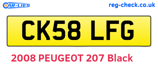 CK58LFG are the vehicle registration plates.