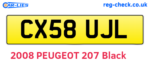 CX58UJL are the vehicle registration plates.