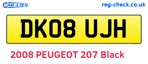 DK08UJH are the vehicle registration plates.