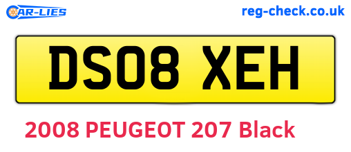 DS08XEH are the vehicle registration plates.