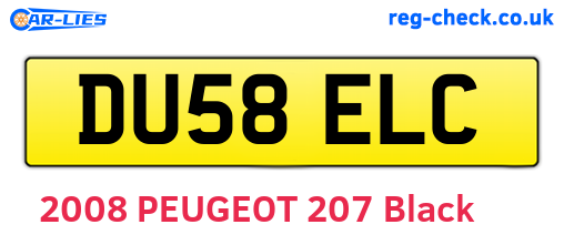 DU58ELC are the vehicle registration plates.