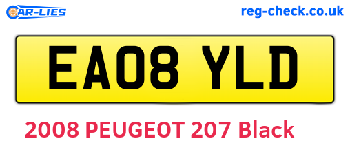 EA08YLD are the vehicle registration plates.