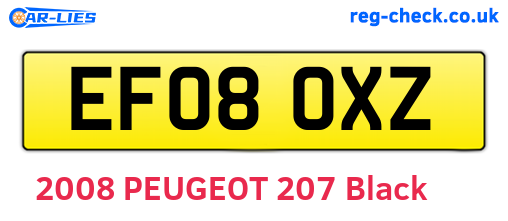 EF08OXZ are the vehicle registration plates.