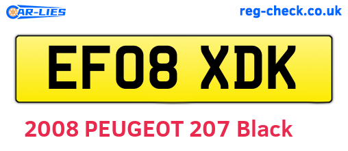 EF08XDK are the vehicle registration plates.