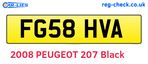 FG58HVA are the vehicle registration plates.