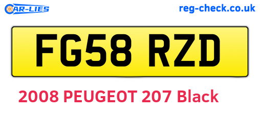 FG58RZD are the vehicle registration plates.