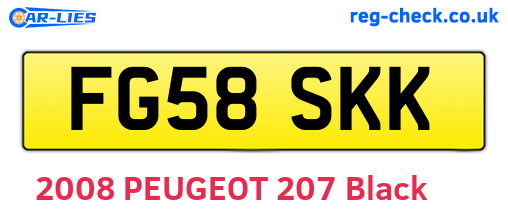 FG58SKK are the vehicle registration plates.
