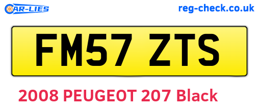 FM57ZTS are the vehicle registration plates.