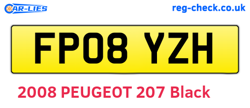 FP08YZH are the vehicle registration plates.