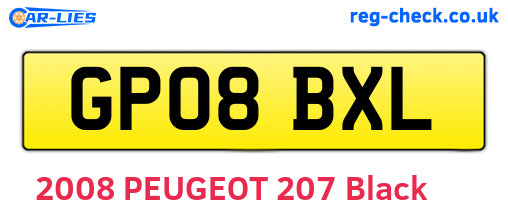 GP08BXL are the vehicle registration plates.