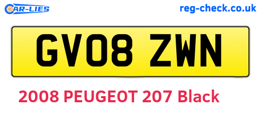 GV08ZWN are the vehicle registration plates.