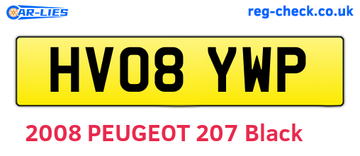 HV08YWP are the vehicle registration plates.