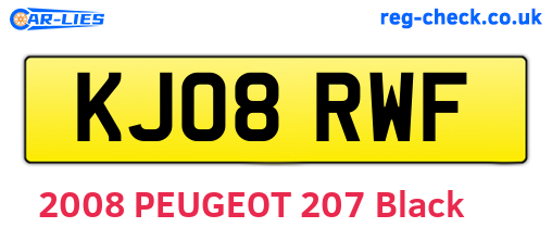 KJ08RWF are the vehicle registration plates.