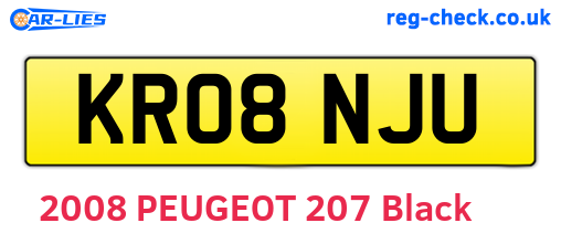 KR08NJU are the vehicle registration plates.