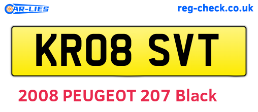 KR08SVT are the vehicle registration plates.