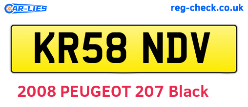 KR58NDV are the vehicle registration plates.