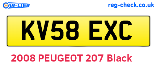 KV58EXC are the vehicle registration plates.