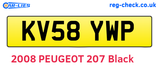 KV58YWP are the vehicle registration plates.