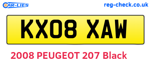KX08XAW are the vehicle registration plates.