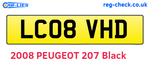 LC08VHD are the vehicle registration plates.