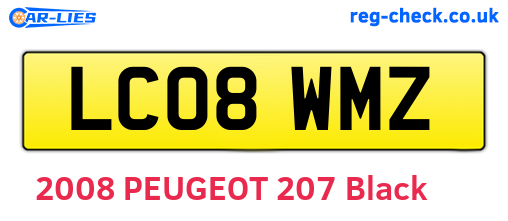 LC08WMZ are the vehicle registration plates.