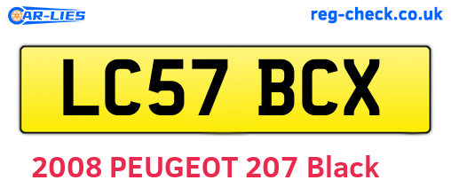 LC57BCX are the vehicle registration plates.
