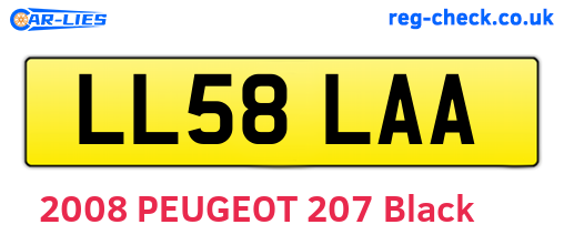 LL58LAA are the vehicle registration plates.