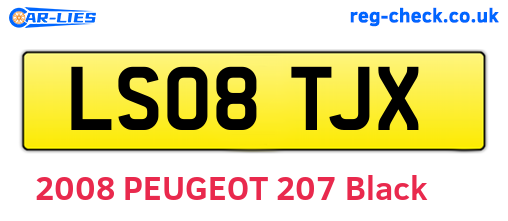 LS08TJX are the vehicle registration plates.