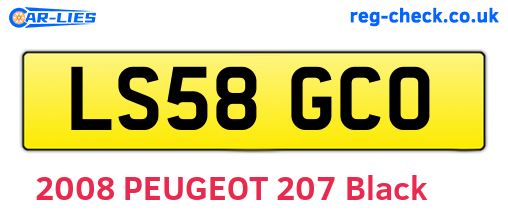 LS58GCO are the vehicle registration plates.
