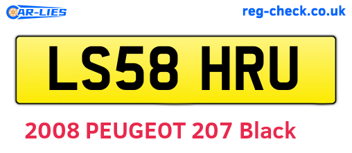 LS58HRU are the vehicle registration plates.