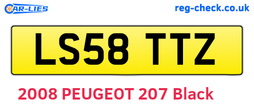 LS58TTZ are the vehicle registration plates.